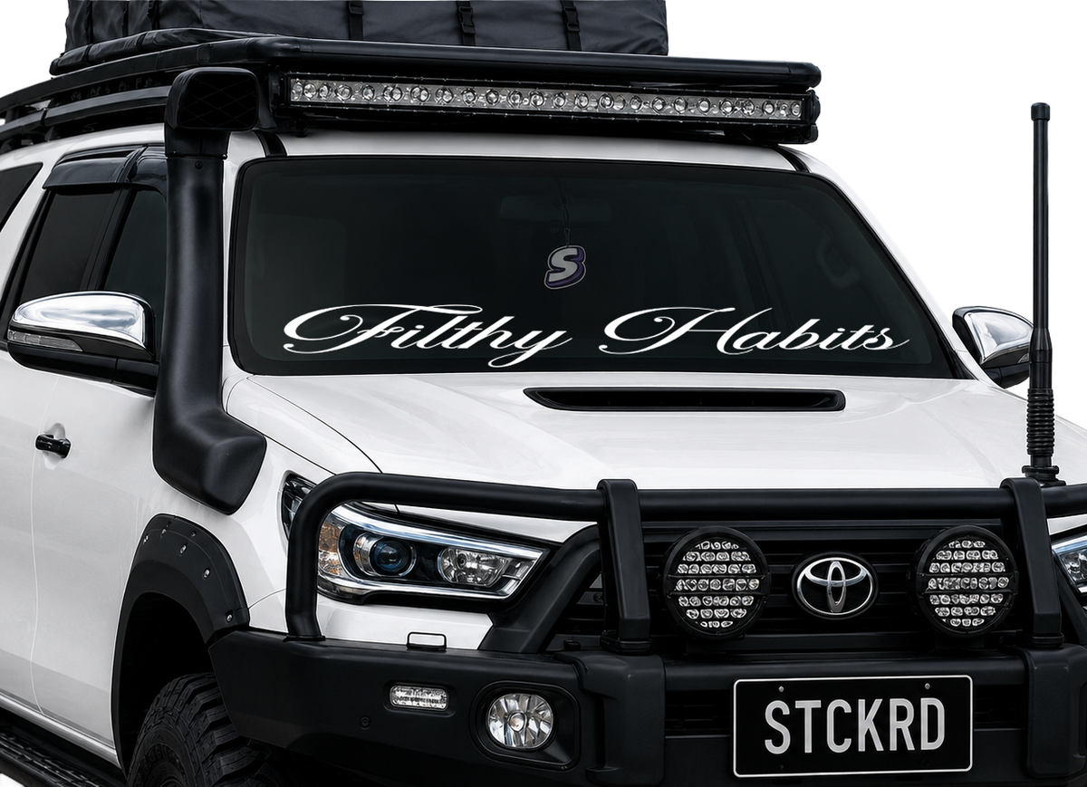 Filthy Habits 4x4 Window Banner – Stickered